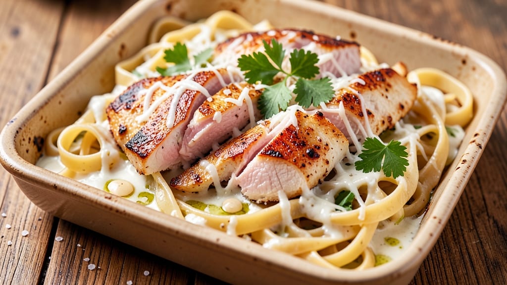 Baked Creamy Chicken Mozzarella Pasta Recipe: Al Dente Noodles Bathed in Gooey Cheese Sauce