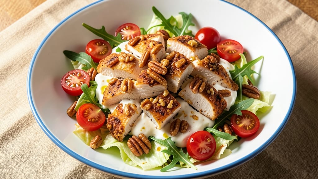 Applebee's Pecan Crusted Chicken Salad Recipe: Crunchy Nut Topping Over Cool Creamy Dressing