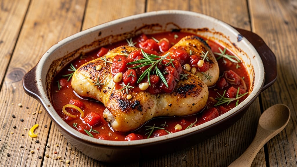 Baked Chicken Thighs in Tomato Sauce Recipe: Slow-Simmered Richness With Herbed Crust