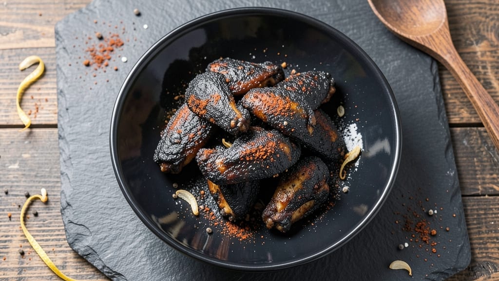 Baked Chicken Wings Black Recipe: Smoky Charcoal Crust With Juicy Centers