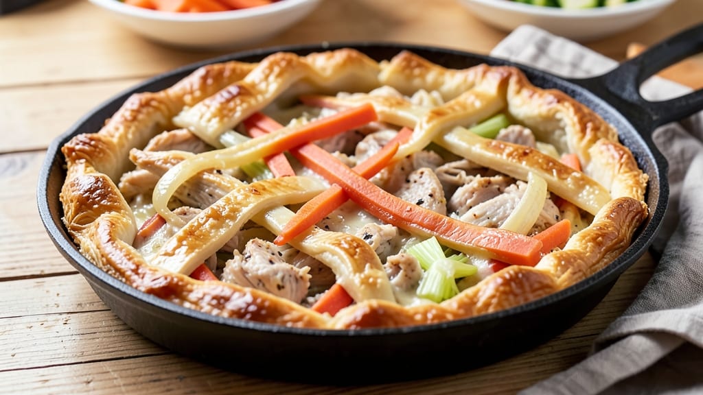 America's Test Kitchen Cast Iron Chicken Pot Pie Recipe: Flaky Top Crust With Savory Herb Filling