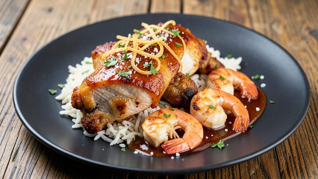 Applebee's Copycat Bourbon Chicken and Shrimp Recipe: Triple-Dredged Crunch With Sticky Glaze Magic