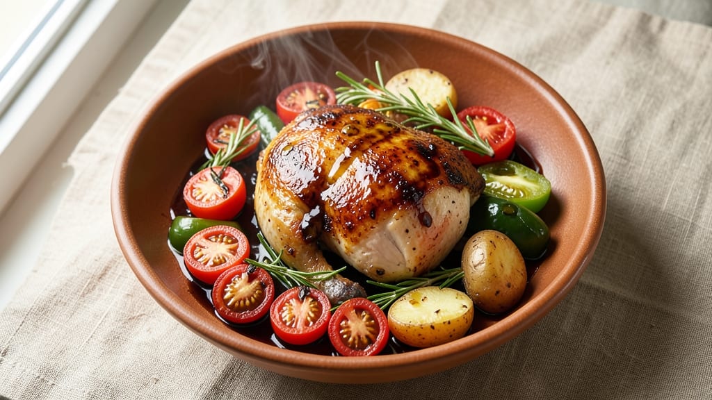 Balsamic Chicken With Roasted Vegetables Recipe: One-Pan Tangy-Sweet Harmony