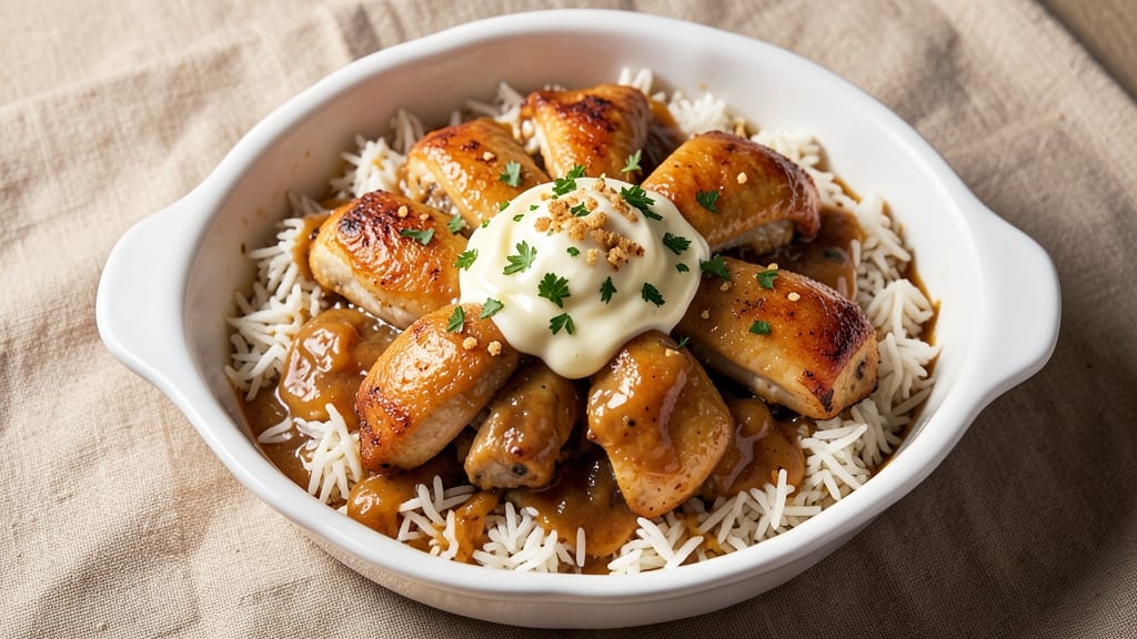 Baked Chicken and Rice Recipe with Lipton Onion Soup Mix: One-Pot Creamy Comfort in 30 Minutes