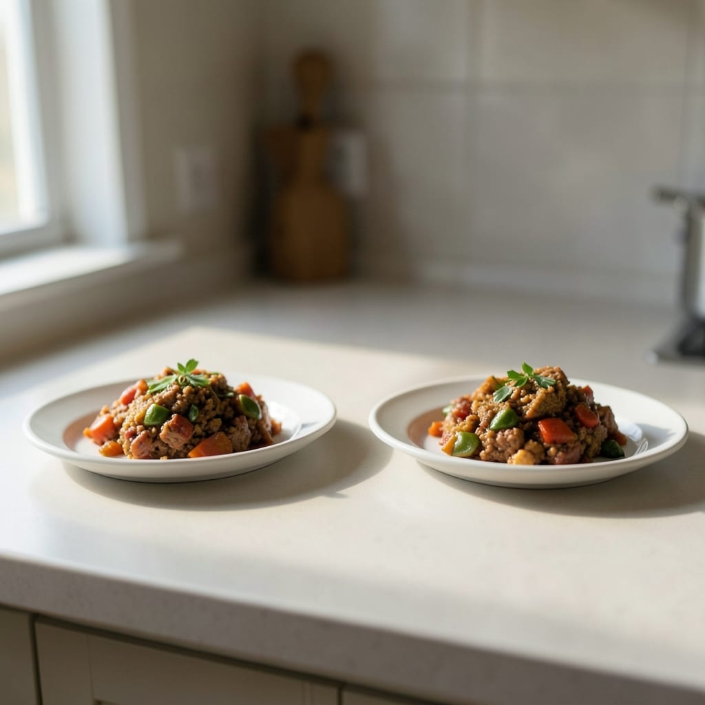 Two versions of the same dish, side by side