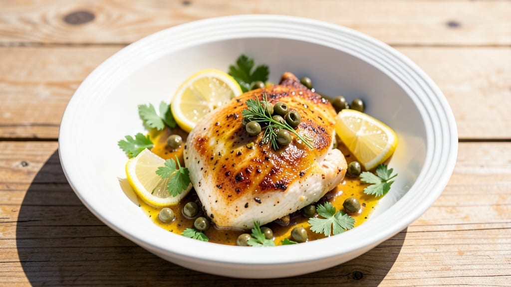 Baked Chicken Breast With Lemon and Capers Recipe: Zesty Herb Crust That Locks in Juice