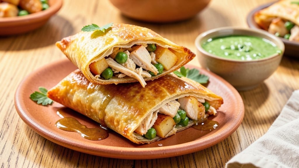 Baked Chicken Samosa Recipe: Golden Crispy Shells With Spiced Filling