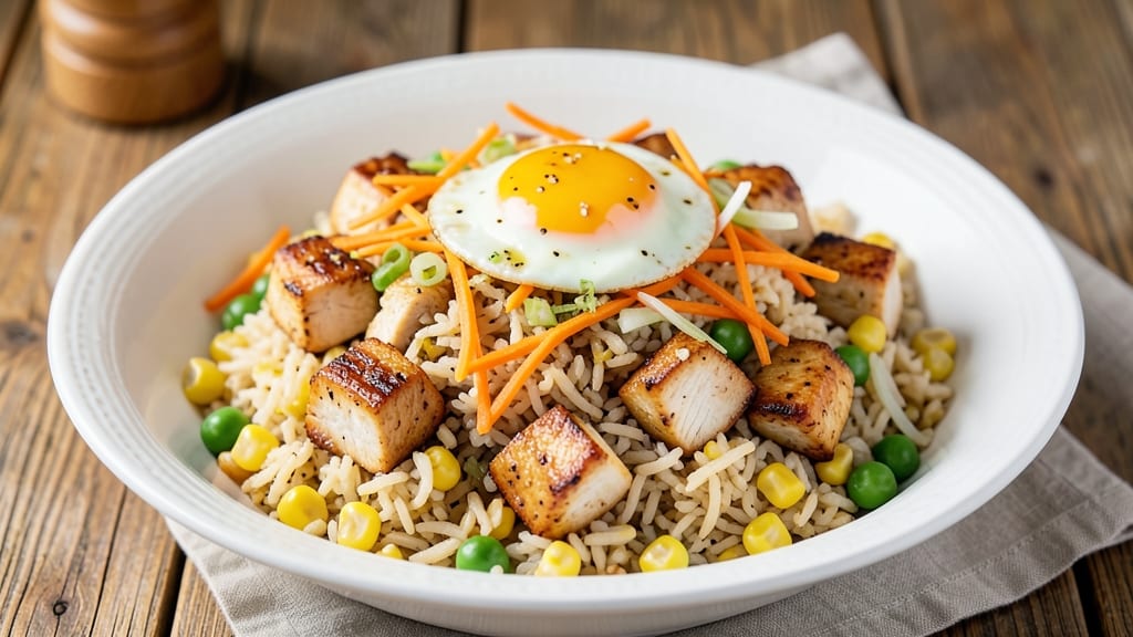 American Chicken Fried Rice Recipe: Crispy Egg and Veggie-Packed One-Pan Meal
