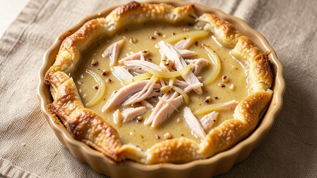 Campbell's Cream of Chicken Chicken Pot Pie Recipe: Celery Crown Crunch Over Creamy Herb Filling