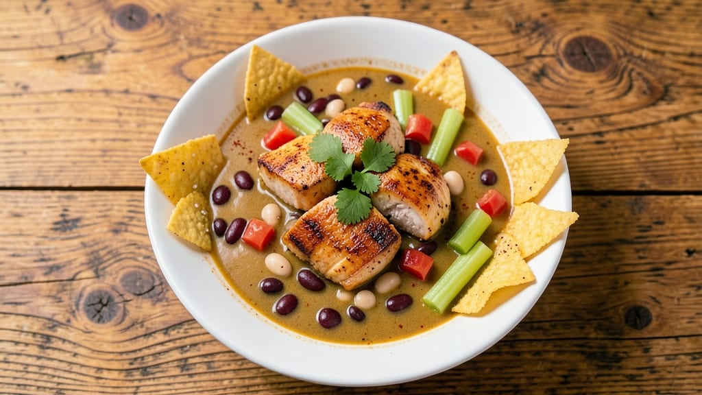 Chuy's Chicken Tortilla Soup Copycat Recipe: Crispy Celery Crown Over Zesty Tomato Base