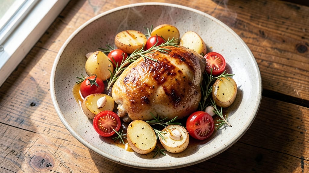 Jamie Oliver's Chicken, Potato, and Tomato Recipe: One-Pan Herb-Infused Harmony